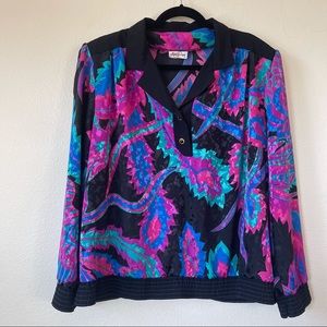 Vintage Abstract Floral Long Sleeves 2 Buttons